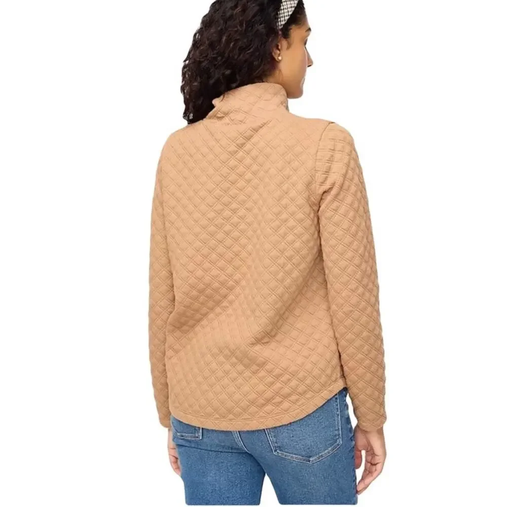 J Crew Quilted mockneck Mock XS Pullover Shirt BL249 Top Shirt 2022